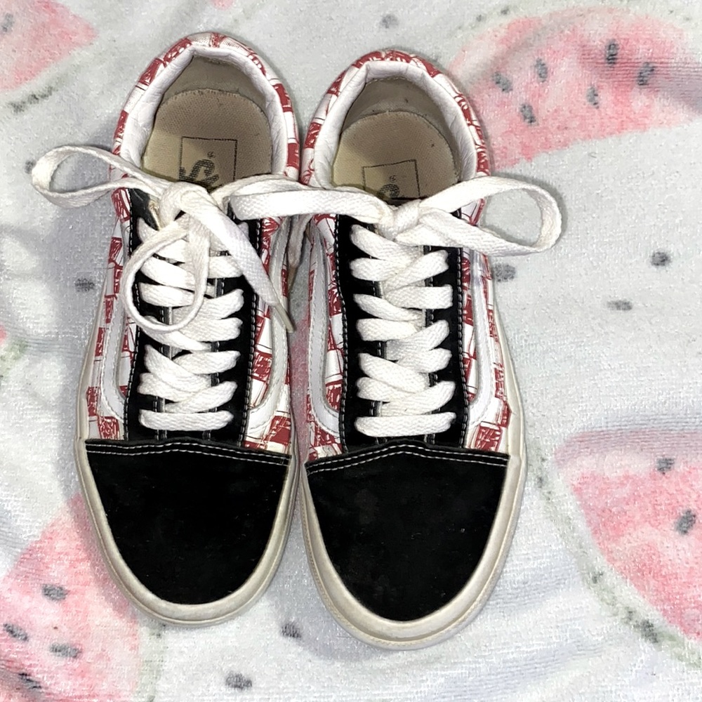 Vans with red checkered print